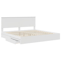 Letto con Contenitore Bianco 200 x 200 cm Legno multistrato 3411173
