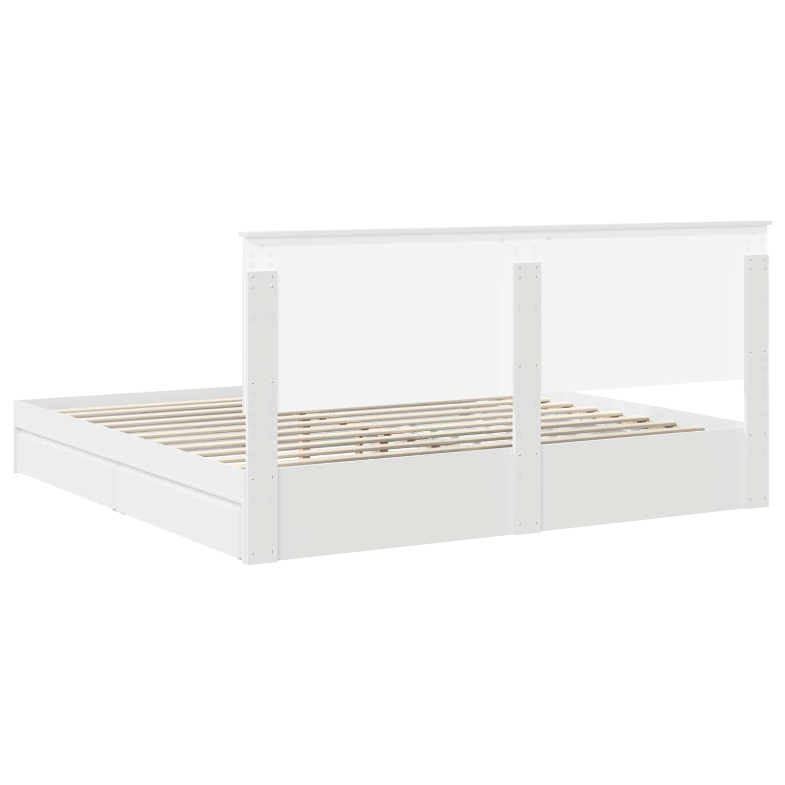 Letto con Contenitore Bianco 200 x 200 cm Legno multistrato 3411173