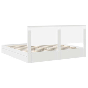 Letto con Contenitore Bianco 200 x 200 cm Legno multistrato 3411173