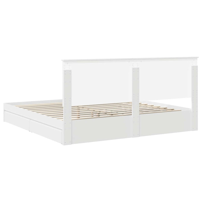 Letto con Contenitore Bianco 200 x 200 cm Legno multistrato 3411173