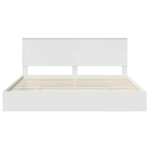 Letto con Contenitore Bianco 200 x 200 cm Legno multistrato 3411173