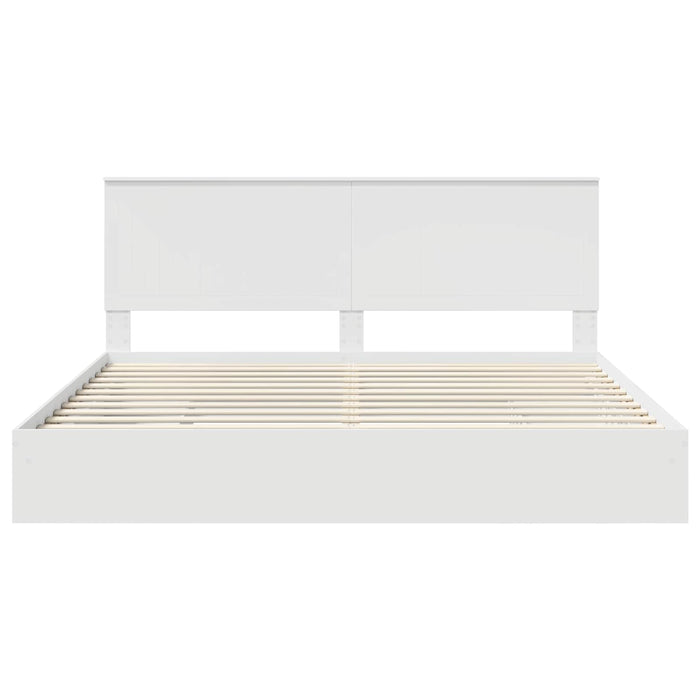 Letto con Contenitore Bianco 200 x 200 cm Legno multistrato 3411173