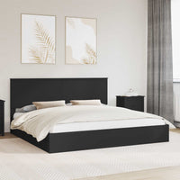 Letto con Contenitore Nero 200 x 200 cm Legno multistrato 3411174