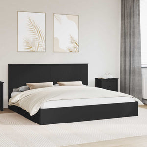 Letto con Contenitore Nero 200 x 200 cm Legno multistrato 3411174