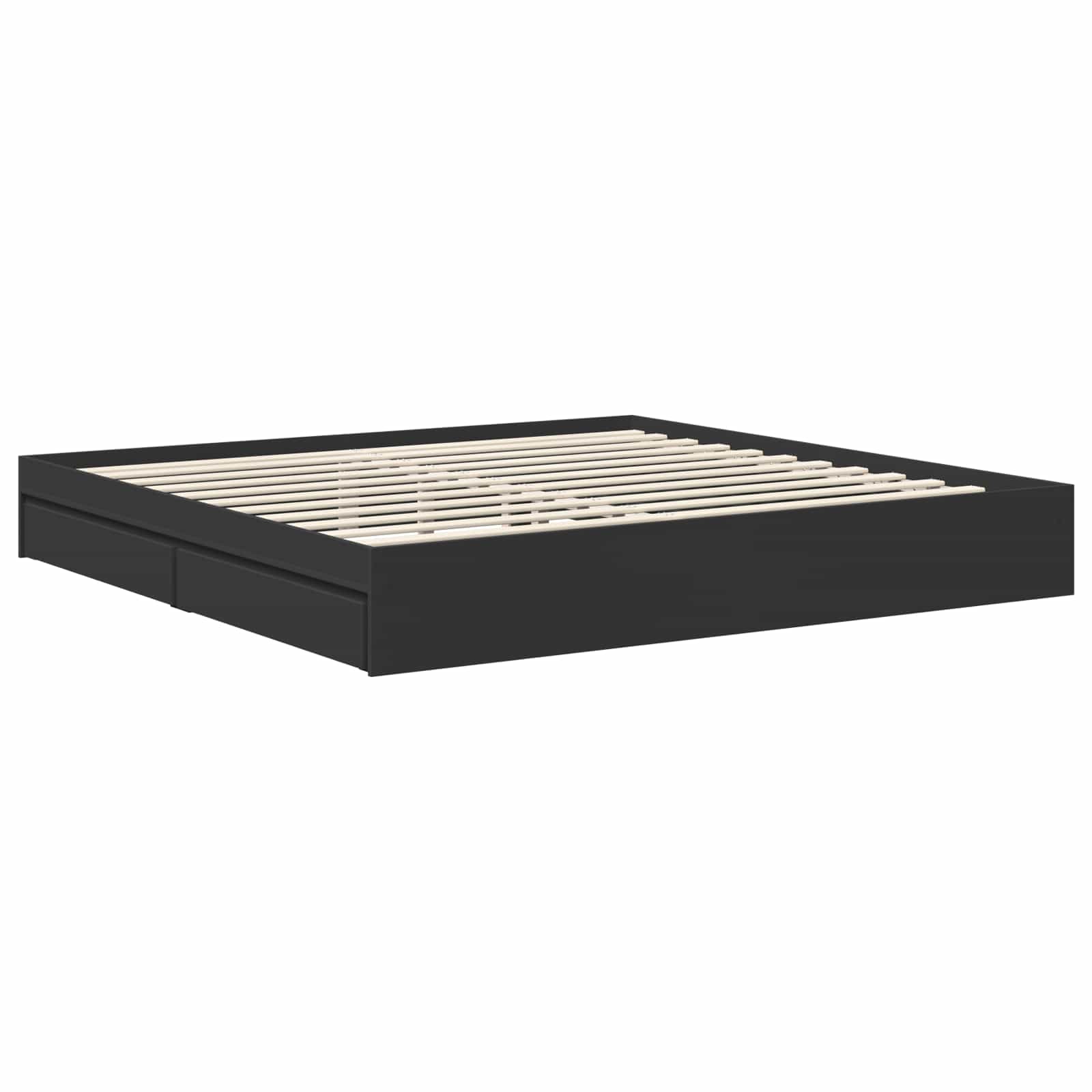 Letto con Contenitore Nero 200 x 200 cm Legno multistrato 3411174
