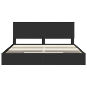 Letto con Contenitore Nero 200 x 200 cm Legno multistrato 3411174