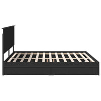 Letto con Contenitore Nero 200 x 200 cm Legno multistrato 3411174