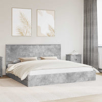 Letto con Contenitore con testiera Grigio cemento 200 x 200 cm 3411176