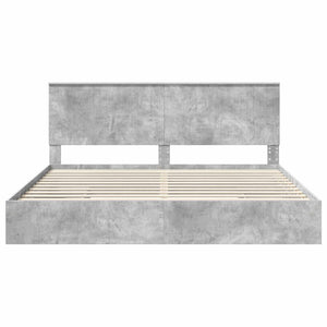 Letto con Contenitore con testiera Grigio cemento 200 x 200 cm 3411176