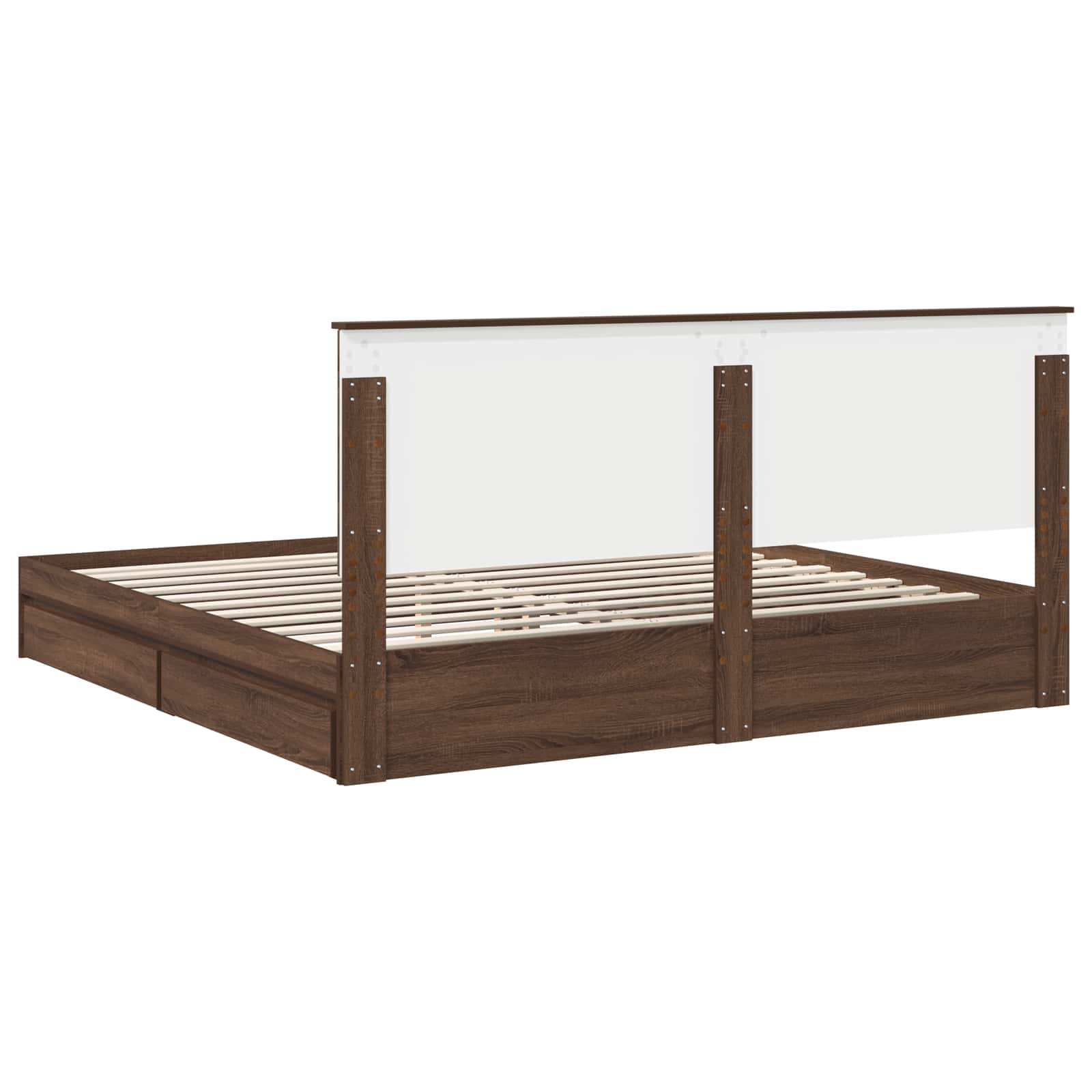 Letto con Contenitore con testiera Rovere Marrone 200 x 200 cm 3411179