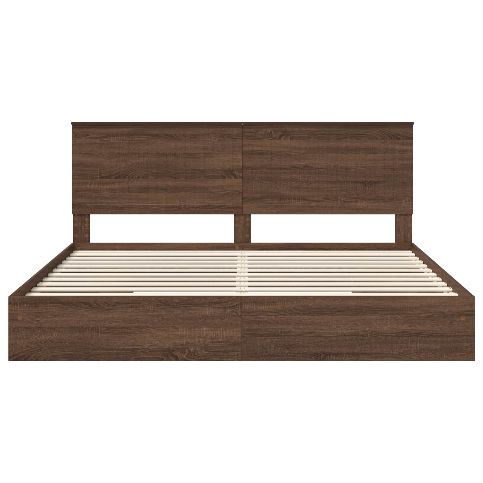 Letto con Contenitore con testiera Rovere Marrone 200 x 200 cm 3411179