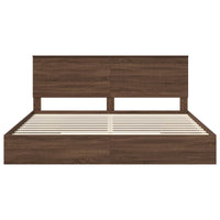 Letto con Contenitore con testiera Rovere Marrone 200 x 200 cm 3411179