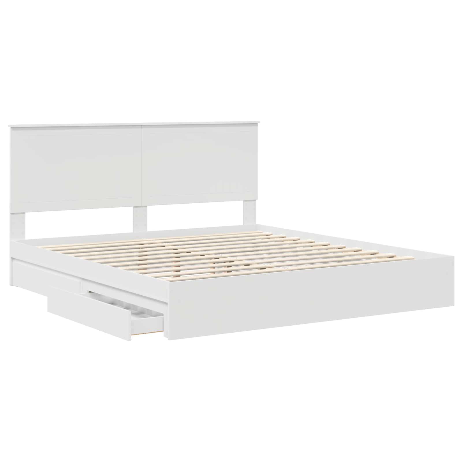 Letto con Contenitore Bianco 180 x 200 cm Legno multistrato 3411180