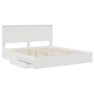 Letto con Contenitore Bianco 180 x 200 cm Legno multistrato 3411180