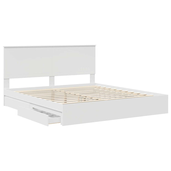 Letto con Contenitore Bianco 180 x 200 cm Legno multistrato 3411180