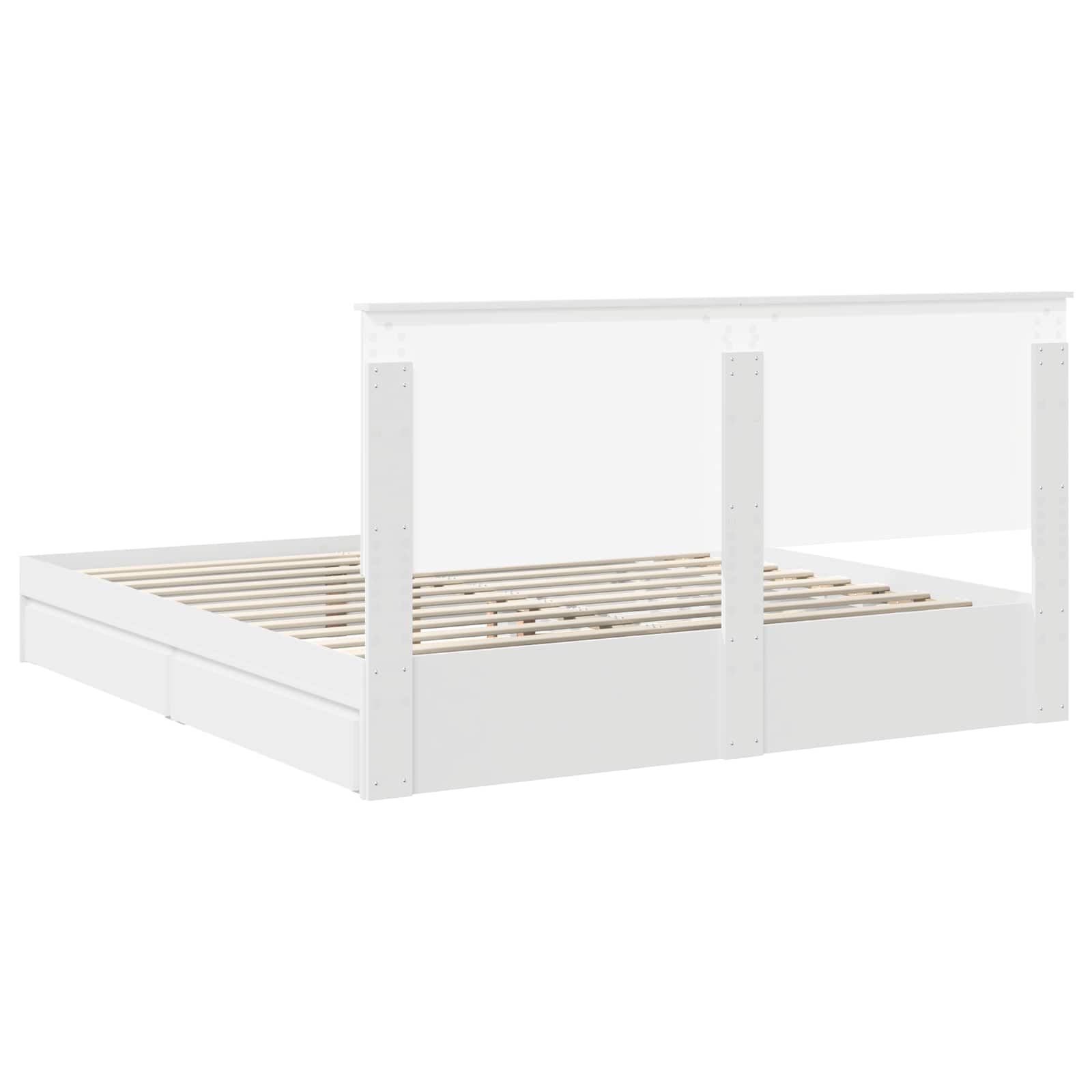 Letto con Contenitore Bianco 180 x 200 cm Legno multistrato 3411180