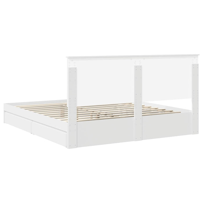 Letto con Contenitore Bianco 180 x 200 cm Legno multistrato 3411180