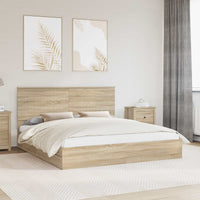 Letto con Contenitore con testiera-Struttura Letto con contenitore Rovere Sonoma 180 x 200 cm 356482