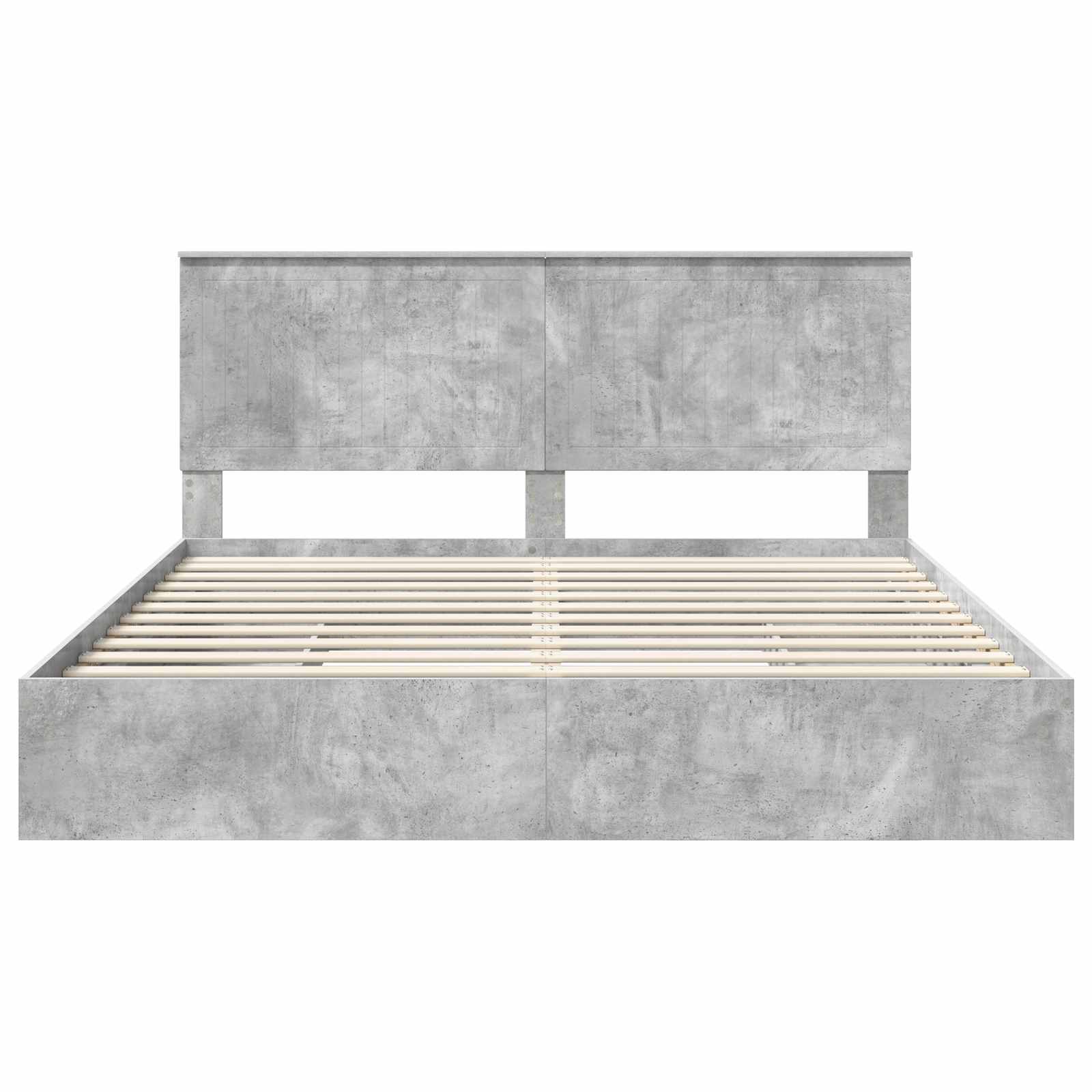Letto con Contenitore con testiera-Struttura Letto con contenitore Grigio cemento 180 x 200 cm 322251