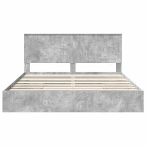Letto con Contenitore con testiera-Struttura Letto con contenitore Grigio cemento 180 x 200 cm 322251