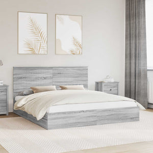 Letto con Contenitore con testiera Grigio Sonoma 180 x 200 cm 3411185