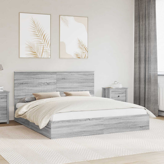 Letto con Contenitore con testiera Grigio Sonoma 180 x 200 cm 3411185