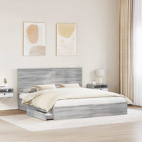 Letto con Contenitore con testiera Grigio Sonoma 180 x 200 cm 3411185