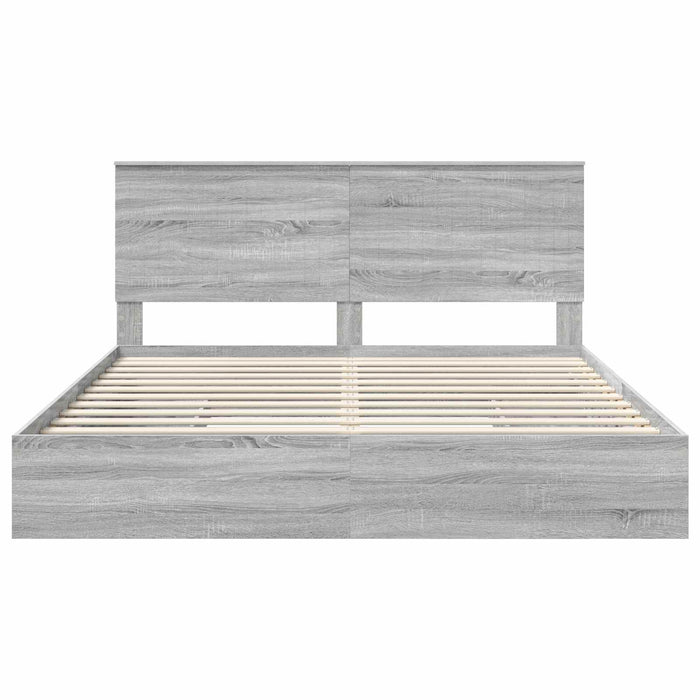 Letto con Contenitore con testiera-Struttura Letto con contenitore Grigio Sonoma 180 x 200 cm 514969