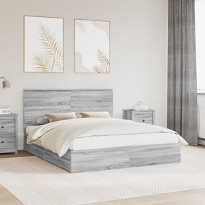 Letto con Contenitore con testiera Grigio Sonoma 160 x 200 cm 3411192