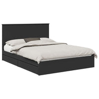 Letto con Contenitore Nero 150 x 200 cm Legno multistrato 3411195