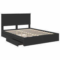 Letto con Contenitore Nero 150 x 200 cm Legno multistrato 3411195