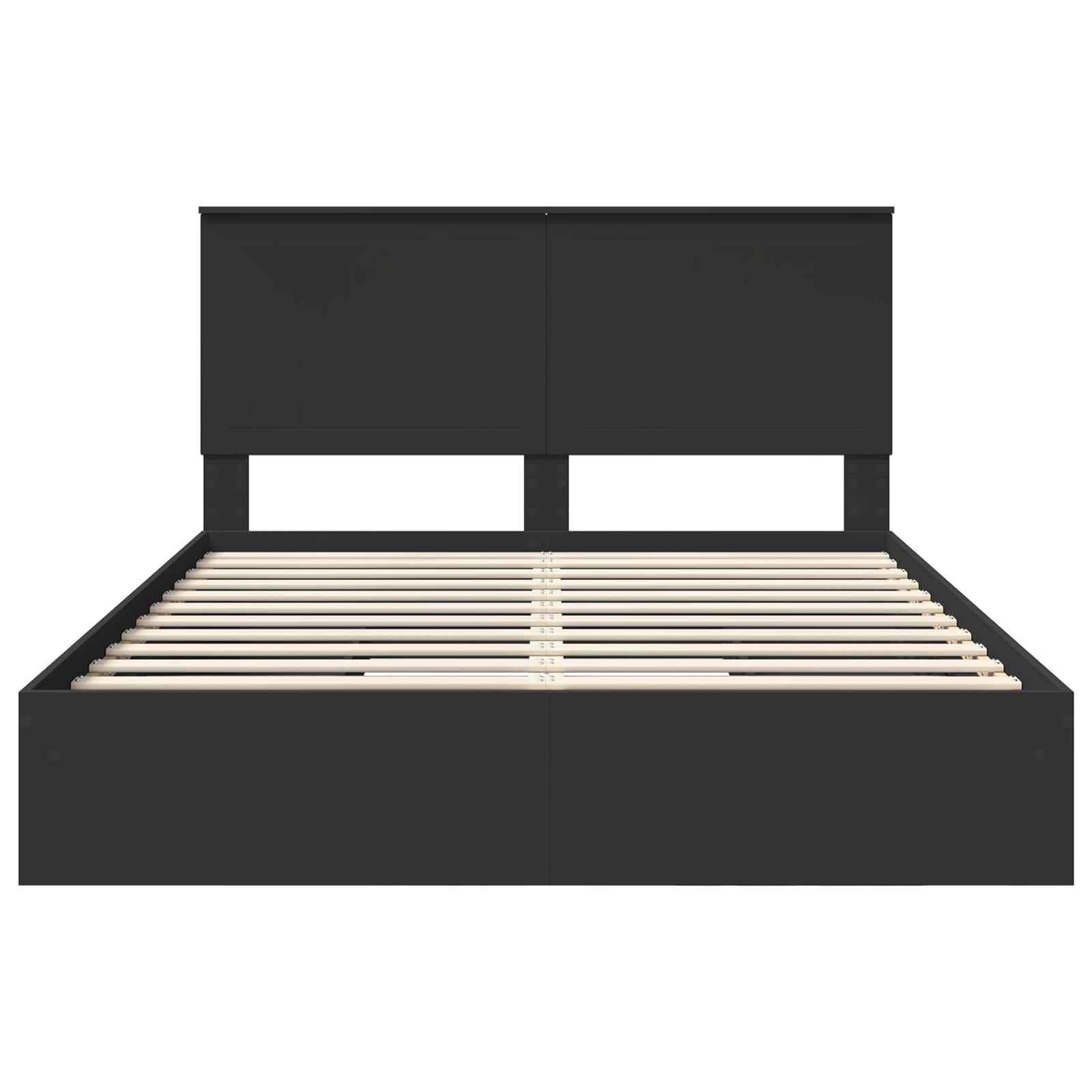 Letto con Contenitore Nero 150 x 200 cm Legno multistrato 3411195