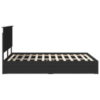 Letto con Contenitore Nero 150 x 200 cm Legno multistrato 3411195