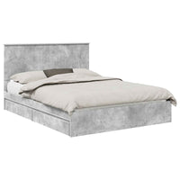 Letto con Contenitore con testiera Grigio cemento 150 x 200 cm 3411197