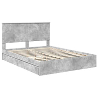 Letto con Contenitore con testiera Grigio cemento 150 x 200 cm 3411197