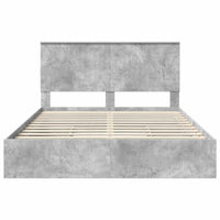 Letto con Contenitore con testiera-Struttura Letto con contenitore Grigio cemento 150 x 200 cm 295204