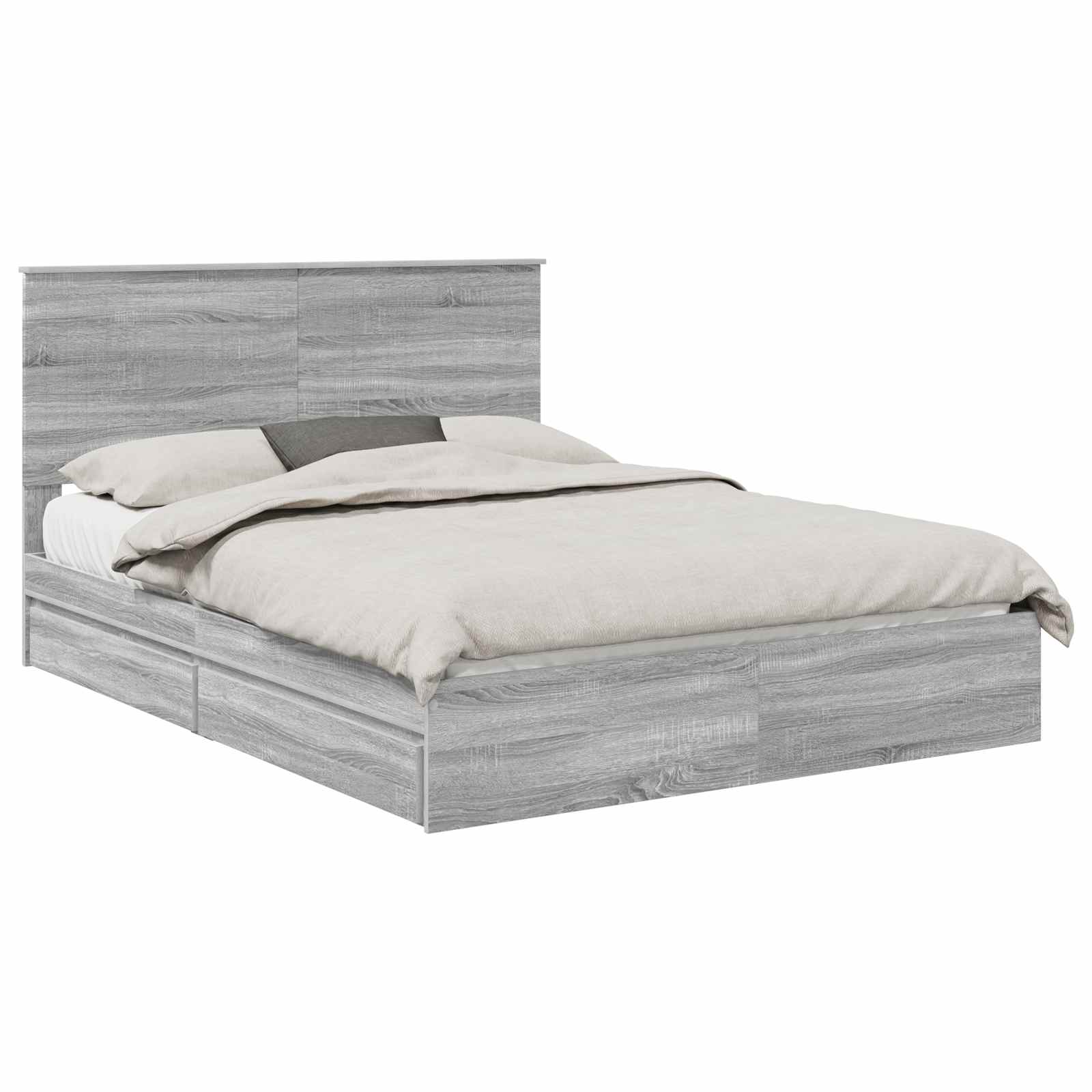 Letto con Contenitore con testiera-Struttura Letto con contenitore Grigio Sonoma 150 x 200 cm 363184