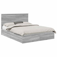Letto con Contenitore con testiera-Struttura Letto con contenitore Grigio Sonoma 150 x 200 cm 363184