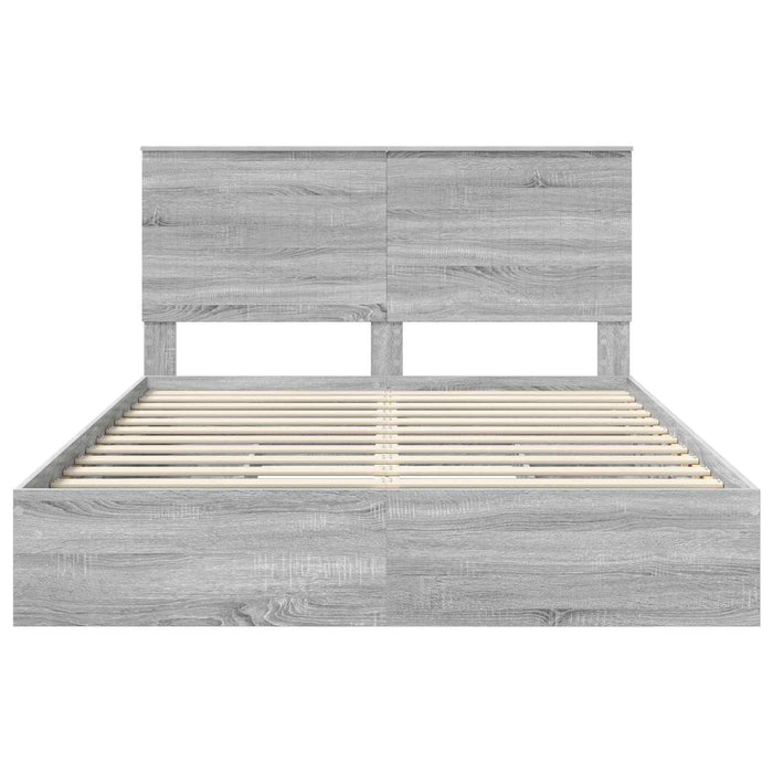 Letto con Contenitore con testiera-Struttura Letto con contenitore Grigio Sonoma 150 x 200 cm 363184