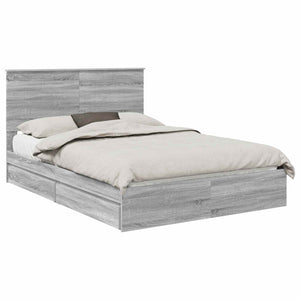 Letto con Contenitore con testiera-Struttura Letto con contenitore Grigio Sonoma 140 x 200 cm 215987