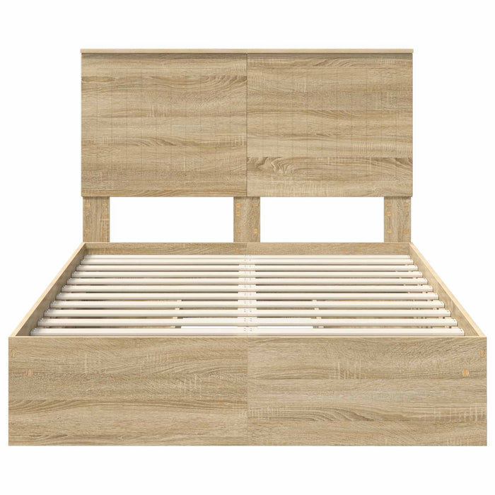 Letto con Contenitore con testiera-Struttura Letto con contenitore Rovere Sonoma 120 x 200 cm 946591