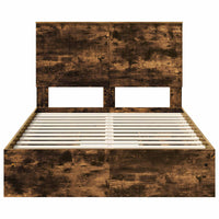 Letto con Contenitore con testiera-Struttura Letto con contenitore Rovere fum¨¦ 120 x 190 cm 834368