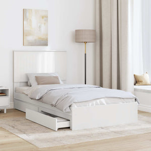 Letto con Contenitore Bianco 100 x 200 cm Legno multistrato 3411236