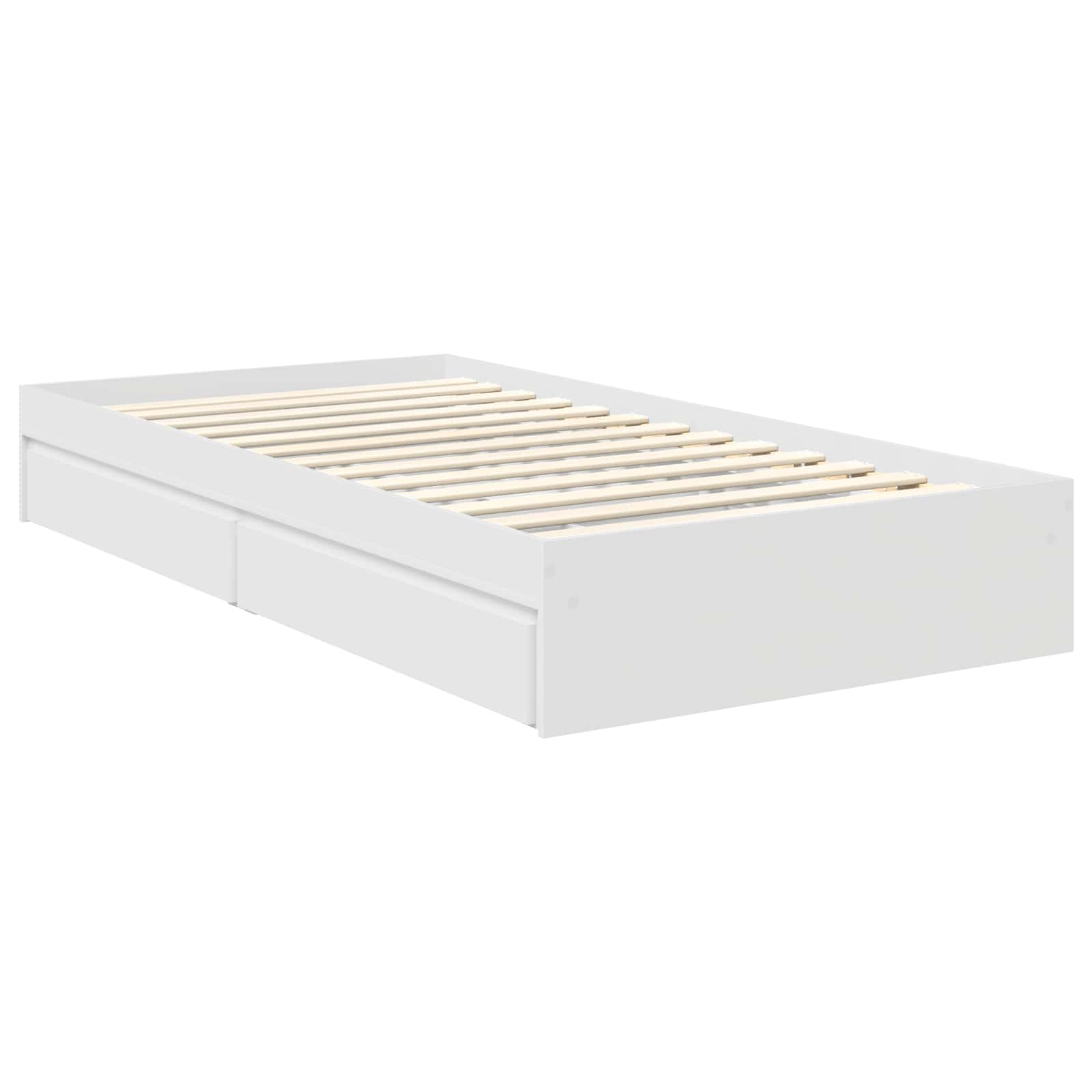 Letto con Contenitore Bianco 100 x 200 cm Legno multistrato 3411236