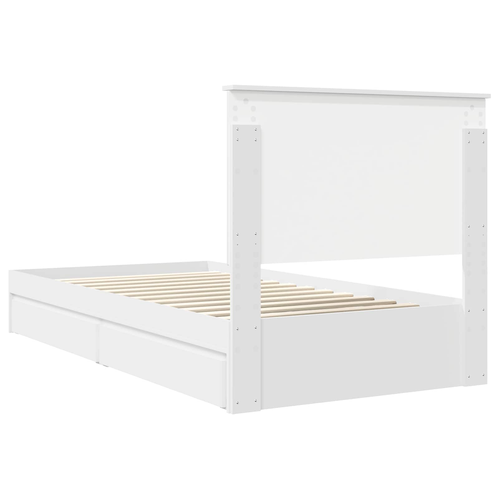 Letto con Contenitore Bianco 100 x 200 cm Legno multistrato 3411236