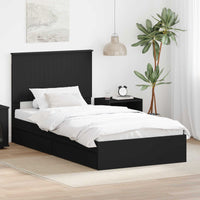 Letto con Contenitore Nero 100 x 200 cm Legno multistrato 3411237