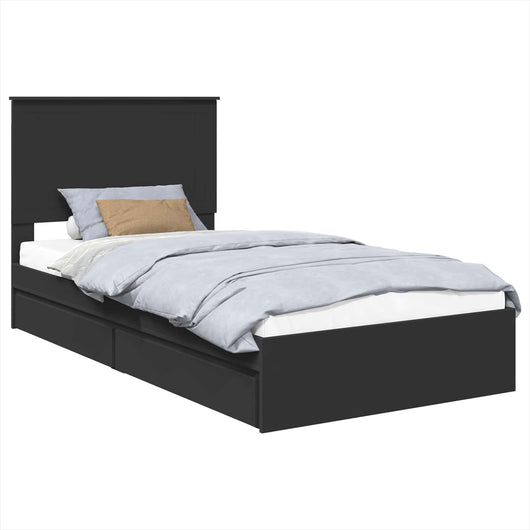 Letto con Contenitore Nero 100 x 200 cm Legno multistrato 3411237