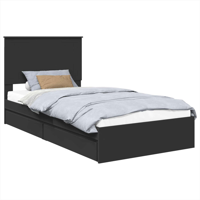 Letto con Contenitore Nero 100 x 200 cm Legno multistrato 3411237