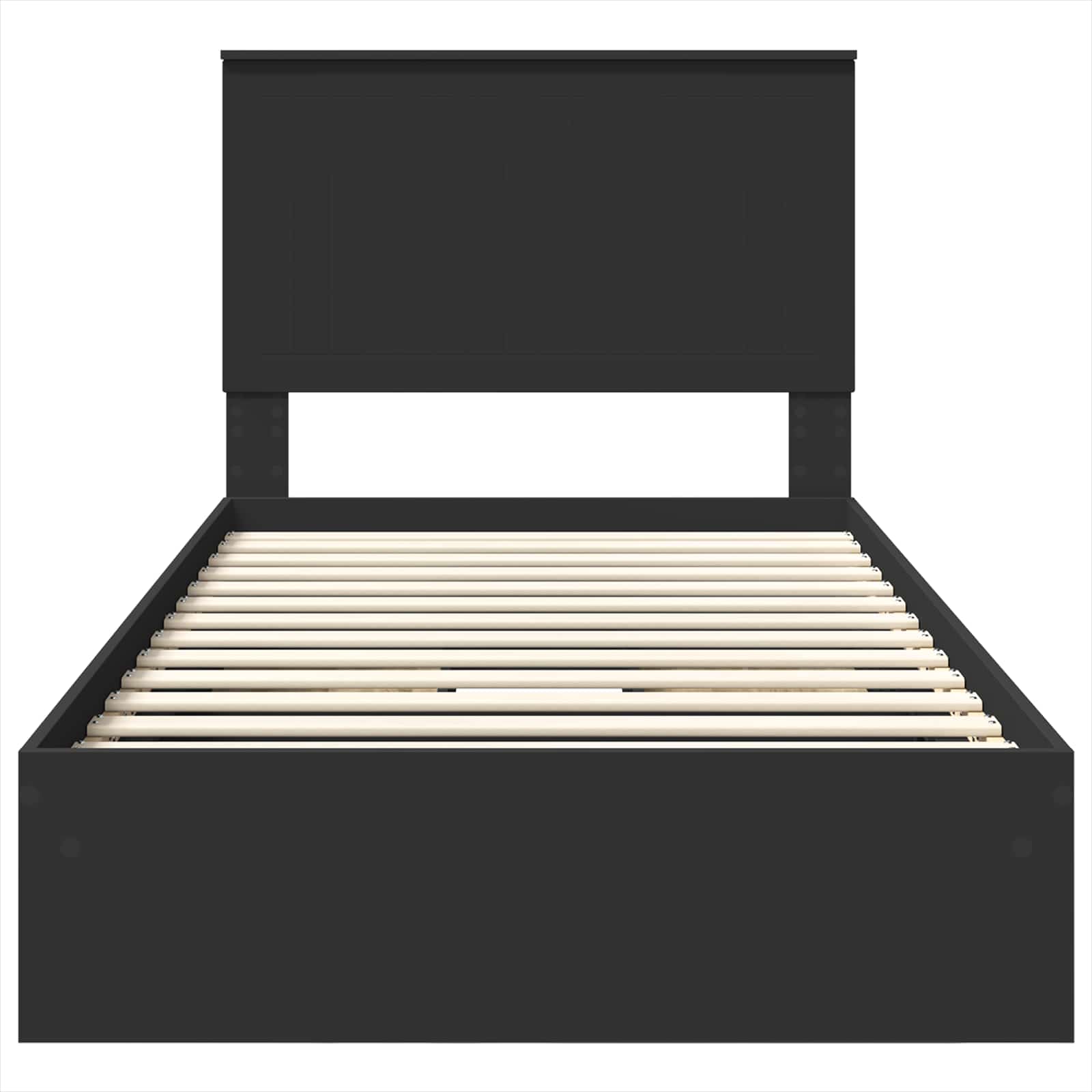 Letto con Contenitore Nero 100 x 200 cm Legno multistrato 3411237