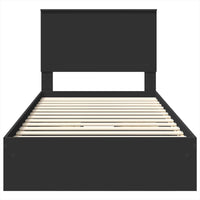 Letto con Contenitore Nero 100 x 200 cm Legno multistrato 3411237